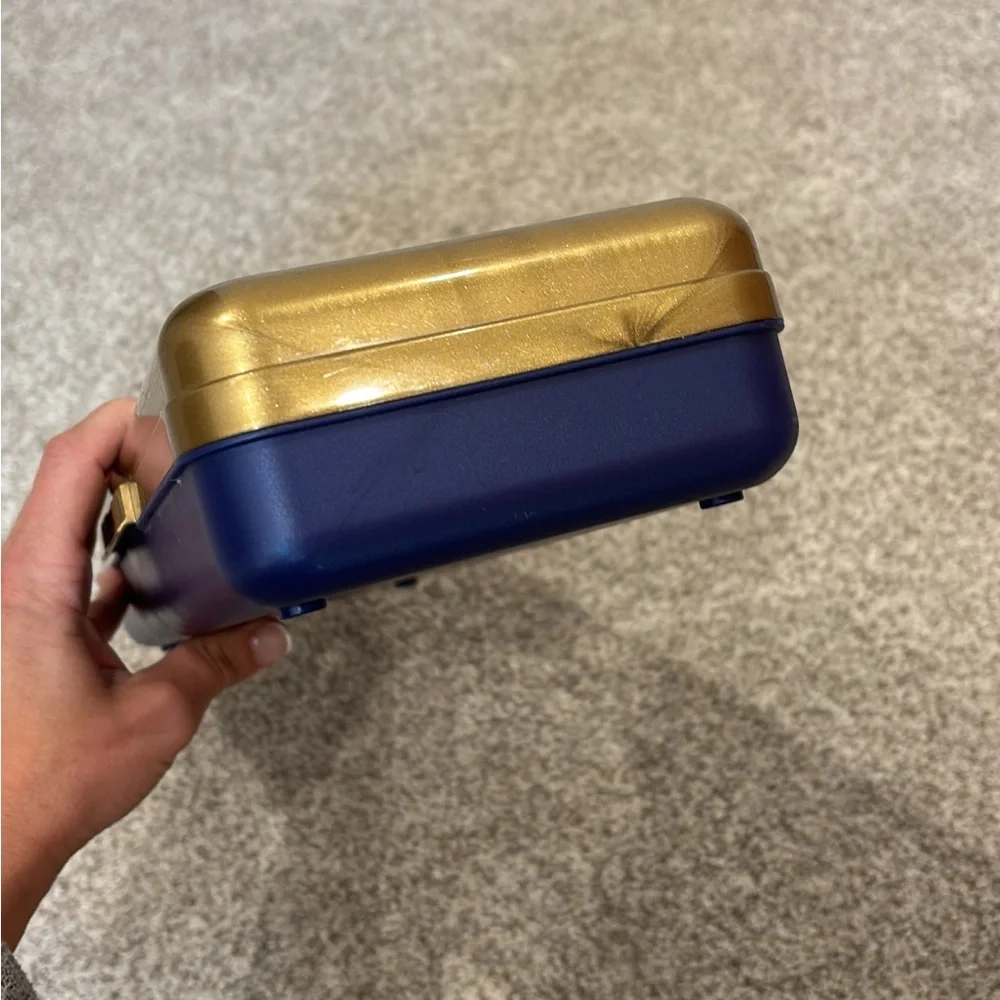 Vintage 90’s Spacemaker 13” Pencil Box In Gold & Blue, Great Condition! Rare